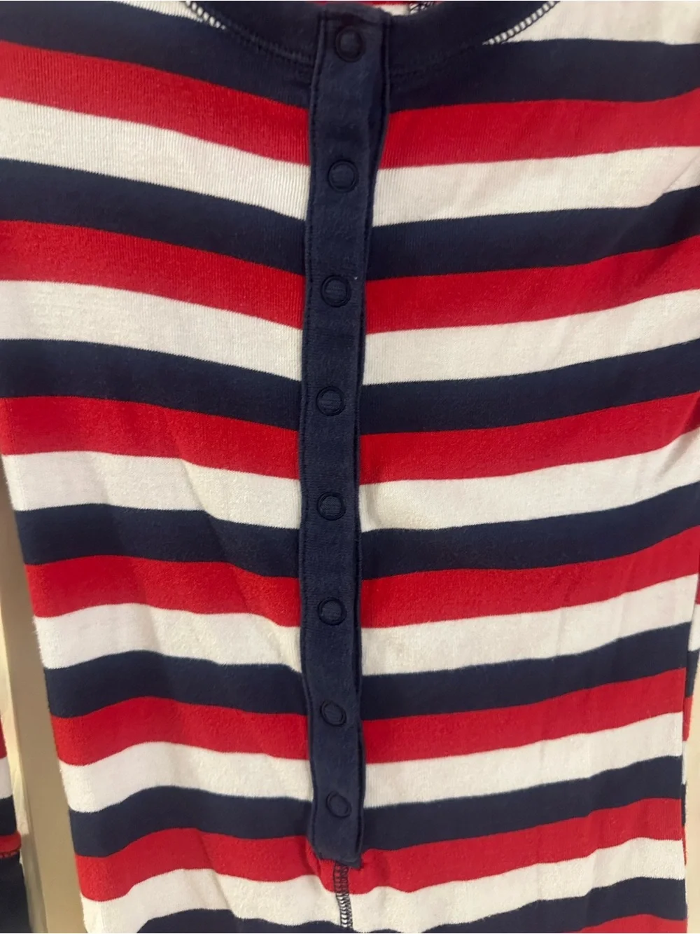 Old Navy Red, Navy and White Striped Kids One-Piece Pajama